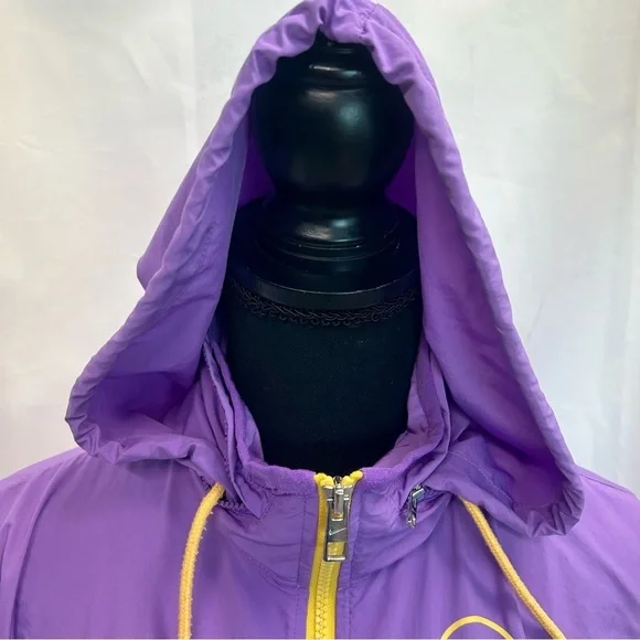 Nike Livestrong purple yellow full zip hooded athletic sports windbreaker Sz M - Picture 2 of 15